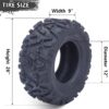 26x12x12 Atv Tires, Set of 2 Atv Tires 26x12-12 6PR, All Terrain Atv/Utv Off-Road Tires, Black