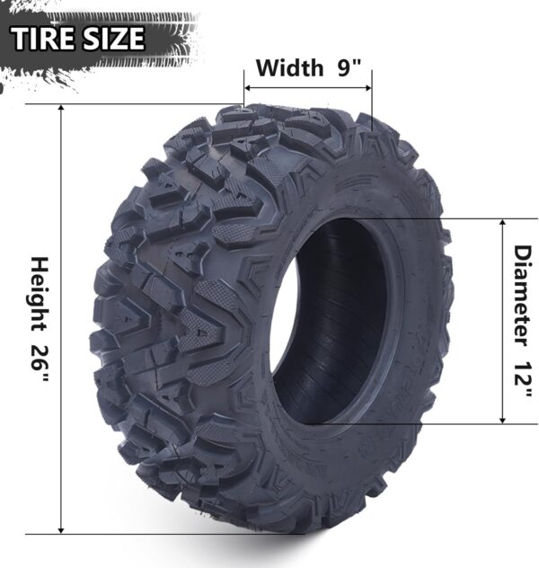 54b3871233ab460194e87637499a8bb6 26x12x12 Atv Tires, Set of 2 Atv Tires 26x12-12 6PR, All Terrain Atv/Utv Off-Road Tires, Black