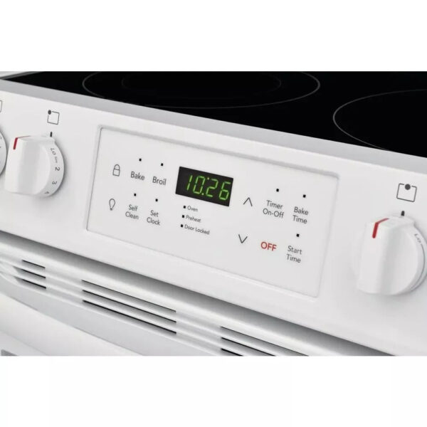 560bafae93d848fe94732d8fe2f1f25c 30 in. 5.0 cu. ft. Single Oven �� White with NVS Black Glass