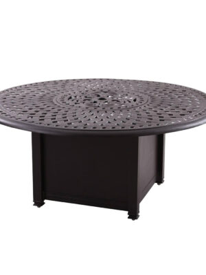 201060-Q-B-AB Round Propane Fire Pit Chat Table | Outdoor Coffee Tables