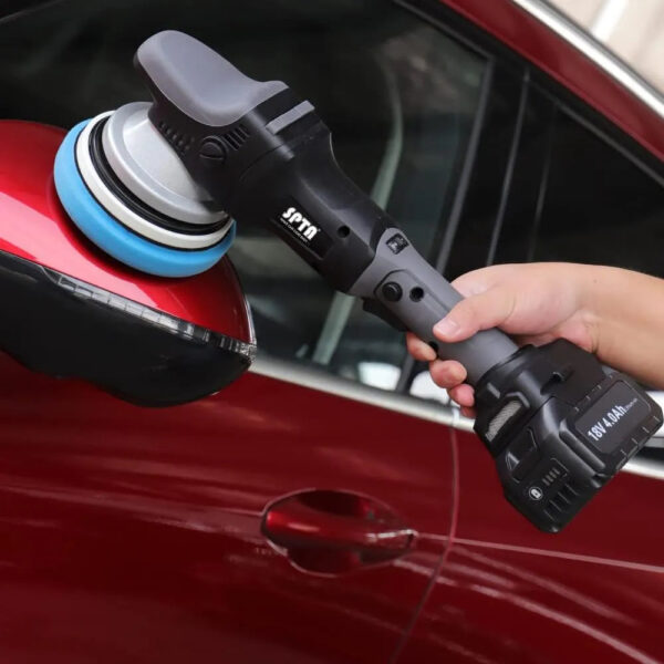 571f26fd4b7f42a0b2c11aab15ea70a5 18V Cordless Car Polisher, 15mm Orbit 2000-4800 OPM Portable Buffer Polisher with 7 Variable Speed 2Pcs 4.0Ah Battery, 6 Sponge Pads,2 Wool Pad, Tool Bag for Car Polishing, Waxing