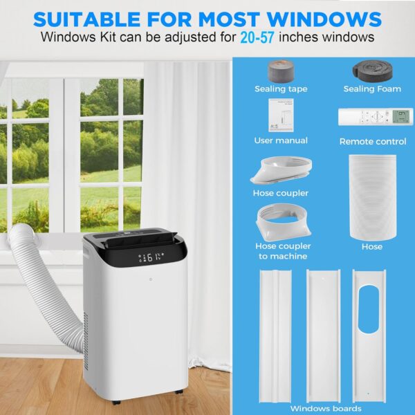 57a1dff1ba404483ab65c0813baf5f57 14000 BTU Portable Air Conditioners with Remote Control, 3-in-1 Free Standing Cooling AC Unit with Fan & Dehumidifier, Cools Room up to 700 sq.ft, Smart/Sleep Mode,3 Speed,Auto Swing,24H Timer