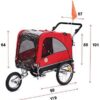 3 in 1 Luxury Large Sized Bike Trailer Bicycle Pet Trailer/Jogger/Dog Cage with Suspension 10308