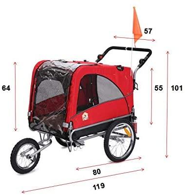 581a3ba932de444f8b943d3f565edd68 3 in 1 Luxury Large Sized Bike Trailer Bicycle Pet Trailer/Jogger/Dog Cage with Suspension 10308