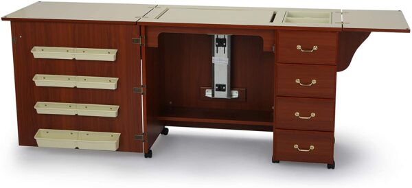 587d0f5c9f4448d3933e9ce72adeb4e8 353 Norma Jean Sewing Cabinet for Sturdy Sewing, Cutting, Quilting, and Crafting with Storage and Airlift, Black Finish