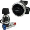 Palantic AS103 Yoke Regulator & Octopus Combo for Scuba Diving | High-Performance Over-Balanced Regulator, Silicone Mouthpiece, 27" Hose, Large Purge Button, 36" Yellow Octopus Hose