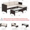 Outdoor Patio Furniture Sets, Wicker Patio sectional Sets 3-Piece, All Weather Wicker Rattan Patio Seating Sofas with Glass Coffee Table and Cushion (Beige)
