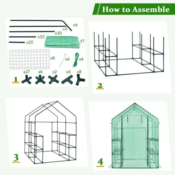 5d0092253e924b3db2ac905c75c8c422 Premium 56-Inch Walk-In Large Garden Greenhouse W/ Observation Windows