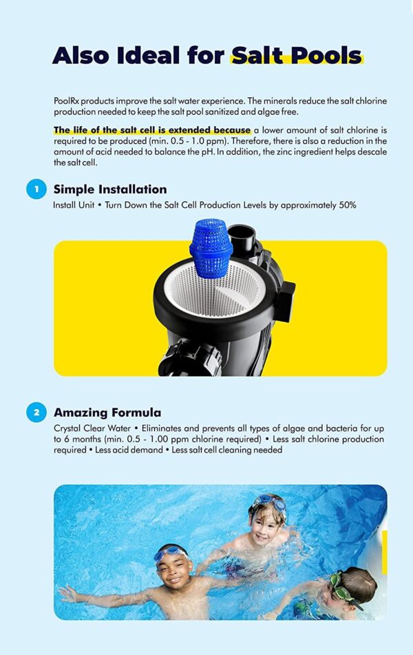 5dfa8f07805140859ba87503b4f7fdb1 PoolRx 101067 Black Units Swimming-Pool-Algaecides (4 Pack), 20,000-30,000 Gallon