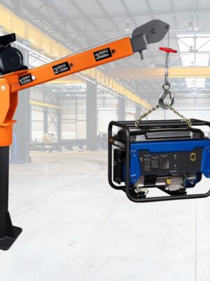 1100lb Folding Dismountable Household Hoist Truck Crane with Electric Hoist (110V) – 880lb Pulling Force, Jib Cranes for Factory, Warehouse, Construction
