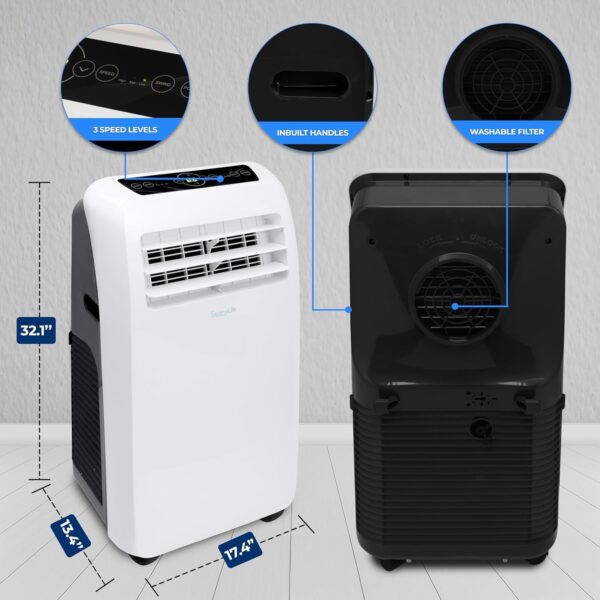5ebae5d9de174740a2cc164a49546d1a 3-in-1 Portable Air Conditioner with Built-in Dehumidifier Function,Fan Mode, Remote Control, Complete Window Mount Exhaust Kit