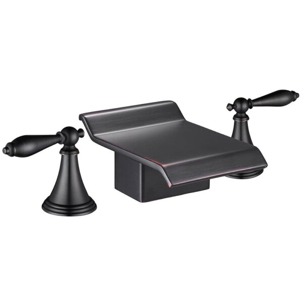 5f32919c0f2841e484d1d4a1984a6a9c 2-Handle Waterfall Bathroom Bathtub Faucet Oil Rubbed Bronze