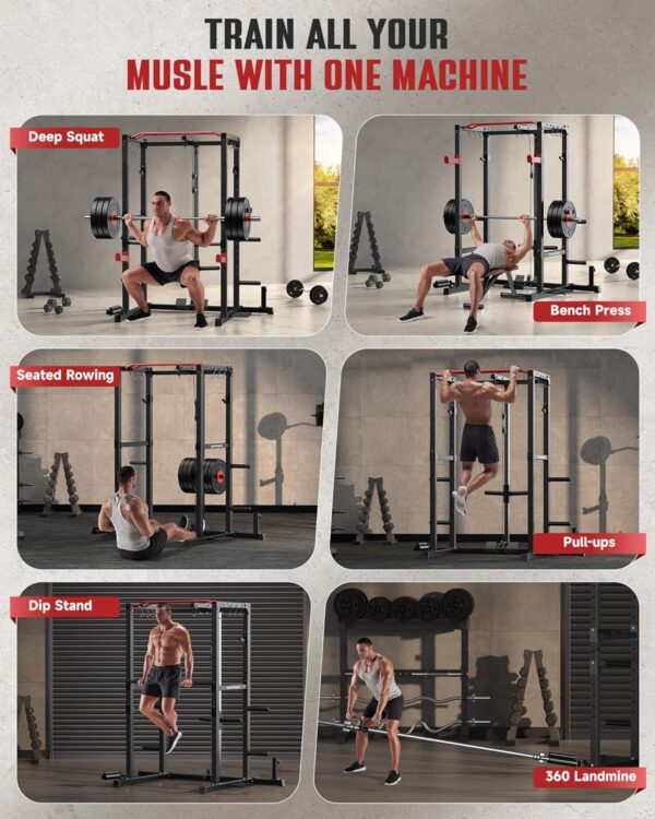 5f8c16d4221b41319c3924d129eaa1e1 Sportsroyals Power Cage,1600lbs Multi-Function Power Rack with Adjustable Cable Crossover System and More Training Attachment, Weight Cage for Home Gym