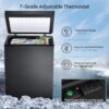 3.5 Cubic Feet Chest Freezer with 2 Removable Baskets Free Standing Top Open Door Compact Freezer with Adjustable Temperature for Home/Kitchen/Office/Bar (3.5 Cubic Feet, White)