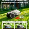 YUKA Mini 500H Robot Lawn Mower Reception 0.12 Acre, Max. 0.17 Acre, Ultrasense AI Vision+ RTK Positioning, Auto Mapping, App Control,45% Slope, Cutting Height 2''~3.5'', 3 Mowing Zones