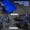 3-in-1 Ride-On Tractor, 24V Electric, Excavator & Bulldozer, Remote Control, LED, Music, USB/Bluetooth max 66 lbs – Bright-blue
