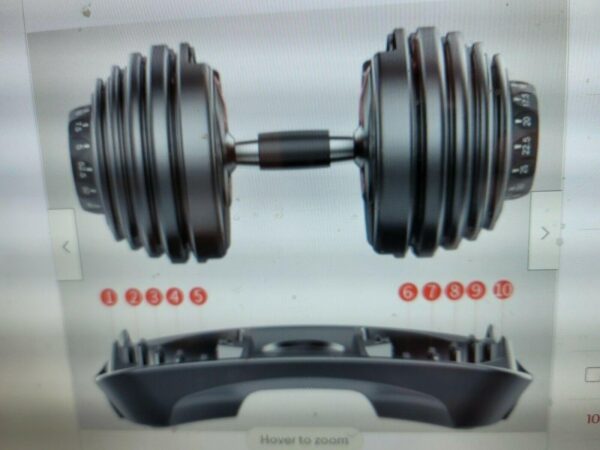 6313c0bc98fd4de79ff4af2ffa9ba9d9 2 (Two) New Adjustable Dumbbells 552, A Pair.