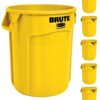 Yellow Heavy-Duty Trash/Garbage Can, (Pack of 6)