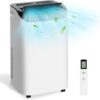 Portable Air Conditioner Cools Up to 700 Sq.Ft, 3-IN-1 Energy Efficient Portable AC Unit with Remote Control & Installation Kits for Large Room, Campervan, Office, Temporary Space