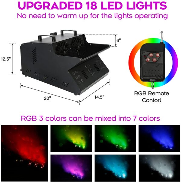 675605001fd340fb9bbba258ee842b16 TC-Home 3 IN 1 Stage Fog Bubble Machine with 18 RGB LED light DMX Stage Lighting Fogger Effect w/ 2 Bubble Fans