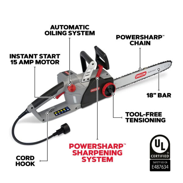 68e4fc53388b419485781046cad8c9a0 18 Inch 15 Amp Self-Sharpening Corded Electric Chainsaw