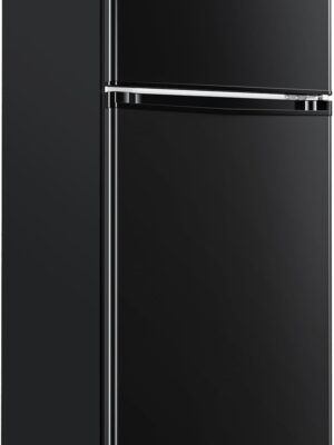 Upstreman 4.0 Cu.Ft Mini Fridge with Freezer – Double Door Compact Refrigerator for Dorm, Office, Bedroom – Adjustable Thermostat, Black (BR401)