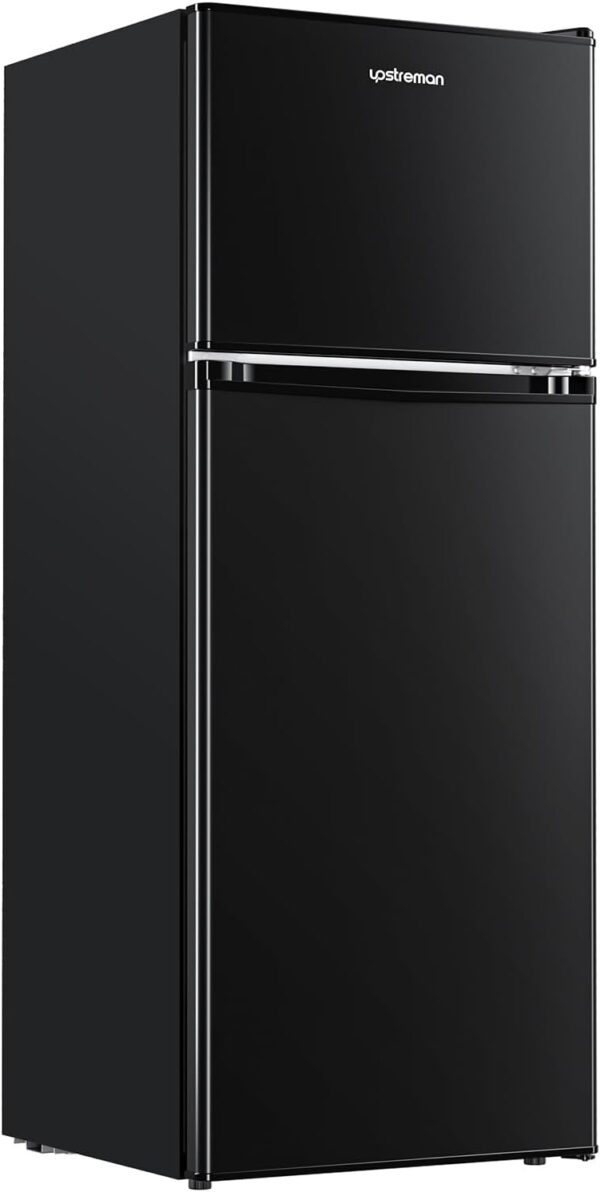 692f1079c31e445ba53d5656c7e7f1ae Upstreman 4.0 Cu.Ft Mini Fridge with Freezer – Double Door Compact Refrigerator for Dorm, Office, Bedroom – Adjustable Thermostat, Black (BR401)