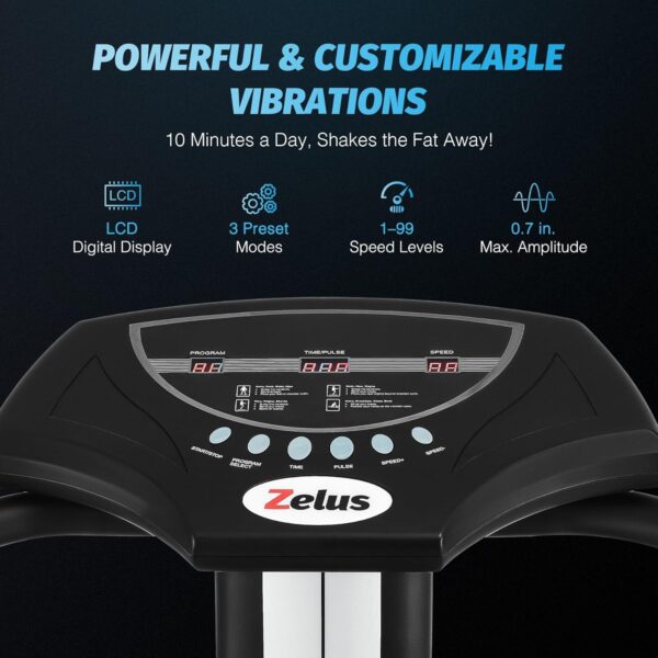 69369cf6f3f443ba8f82474d91d42a9d Whole Body Vibration Plate, 500W Vibration Plate Exercise Machine with 99 Levels 3 Preset Modes & 2 Resistance Bands, Training Fitness Vibration Platform Machine for Home Gym with 330lb Capacity