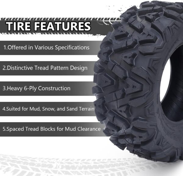 6a2184e7e64442328403d896d5390fb1 26x12x12 Atv Tires, Set of 2 Atv Tires 26x12-12 6PR, All Terrain Atv/Utv Off-Road Tires, Black