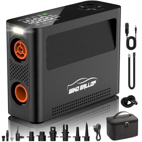 6afbd73ef4a0458bb9700f60c47136a2 Tire Inflator Portable Air Compressor, Rechargeable Electric Paddle Board Pump 150PSI, 3X Faster Inflation 9 Pump Modes,Auto Air Pump for Car Tires Motorcycle Bike Ball SUP Tent Kayak Float
