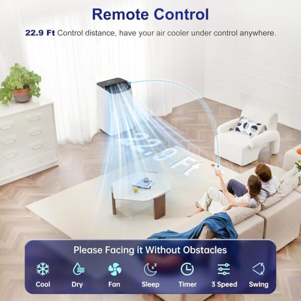 6b8f888e5b574f5882d095a21a025ef7 14000 BTU Portable Air Conditioners with Remote Control, 3-in-1 Free Standing Cooling AC Unit with Fan & Dehumidifier, Cools Room up to 700 sq.ft, Smart/Sleep Mode,3 Speed,Auto Swing,24H Timer