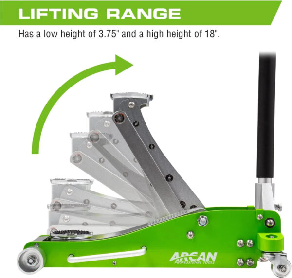 6bb25d4af1a64241b293471a6bd8a842 Tools 3-Ton Quick Rise Aluminum Floor Jack with Dual Pump Pistons & Reinforced Lifting Arm (A20018_A20019)