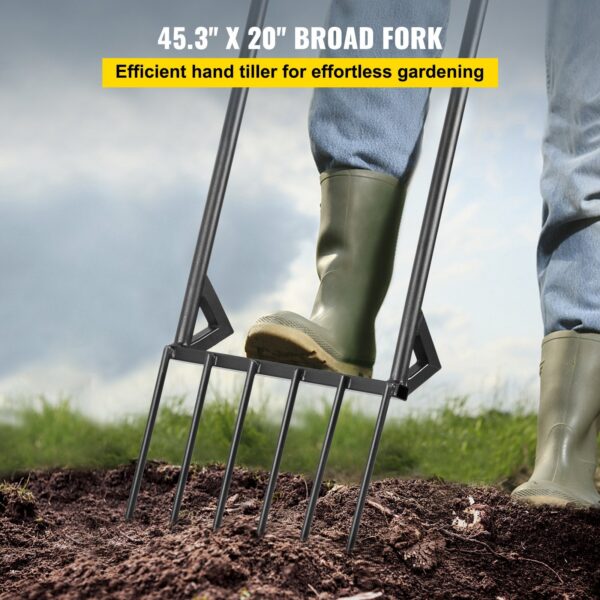 6c11069a28094274b23aada1275cf309 Premium 46-Inch Hand Tiller Broad Fork Tool For Gardening Cultivating
