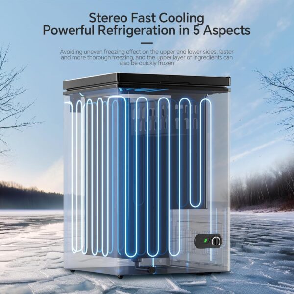 6d9229f422354a85a774659ed0d6ac0b 3.5 Cubic Feet Chest Freezer with 2 Removable Baskets Free Standing Top Open Door Compact Freezer with Adjustable Temperature for Home/Kitchen/Office/Bar (3.5 Cubic Feet, White)