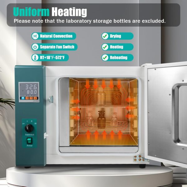6f323f3a5fe2453cbdb092cfb95a87c1 110V 1000W Horizontal Electric Blast Drying Oven 45L/12Gal Lab Forced Air Convection Drying Oven with Intelligent Temperature Controller for Industrial, Schools, Research Institutes