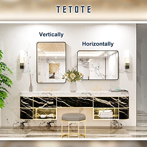6f3ccd5d805e4d3faa406ff7b431ac9b TETOTE Black Framed Mirrors for Bathroom, 22x30 Inch Brushed Metal Frame Wall Mounted Mirror