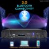 2-Channel Bluetooth Power Amplifier - 2000W Bridgeable Rack Mount Pro Audio Sound Wireless Home Stereo Receiver w/TRS XLR Input,LCD, Bridge Mode, Cooling Fan - Entertainment Speaker System