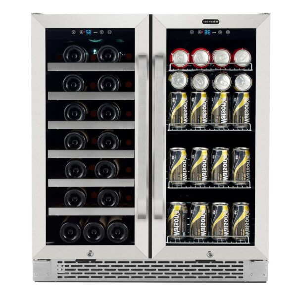 711cdc61e9de42ecb0b736d3440a992e 30?Built-in French Door Dual Zone 33 Bottle Wine Refrigerator 88 Can Beverage Center