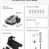 YUKA Mini 500H Robot Lawn Mower Reception 0.12 Acre, Max. 0.17 Acre, Ultrasense AI Vision+ RTK Positioning, Auto Mapping, App Control,45% Slope, Cutting Height 2''~3.5'', 3 Mowing Zones