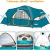 UNP Camping Tent 10-Person-Family Tents, Parties, Music Festival Tent, Big, Easy Up, 5 Large Mesh Windows, Double Layer, 2 Room, Waterproof, Weather Resistant, 18ft x 9ft x78in