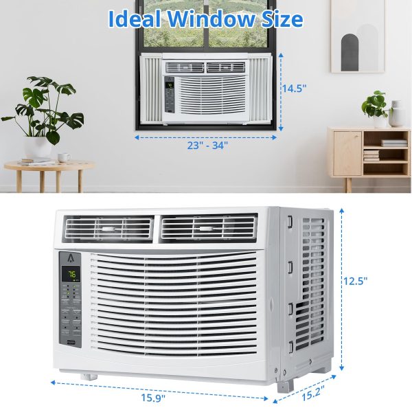 737a55c7830e4504b522f8c719dc55d8 Window Air Conditioner With Reusable Filter & Controls, 6000 BTU 115V~, Suitable for 250 Sq.Ft