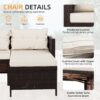 Outdoor Patio Furniture Sets, Wicker Patio sectional Sets 3-Piece, All Weather Wicker Rattan Patio Seating Sofas with Glass Coffee Table and Cushion (Beige)