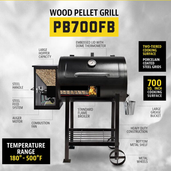 7536ebc926bc4e32b2c1e6cccd88bb7e Pit Boss 700FB Wood Fired Pellet Grill with Flame Broiler, 700 Sq. In. Cooking Space
