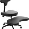 VIVO Cross-Legged Office Chair – Adjustable Height Floor Chair with Back Support for Yoga, Meditation, and ADHD (Black, CHAIR-CL02B-R)