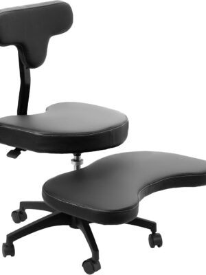 VIVO Cross-Legged Office Chair – Adjustable Height Floor Chair with Back Support for Yoga, Meditation, and ADHD (Black, CHAIR-CL02B-R)