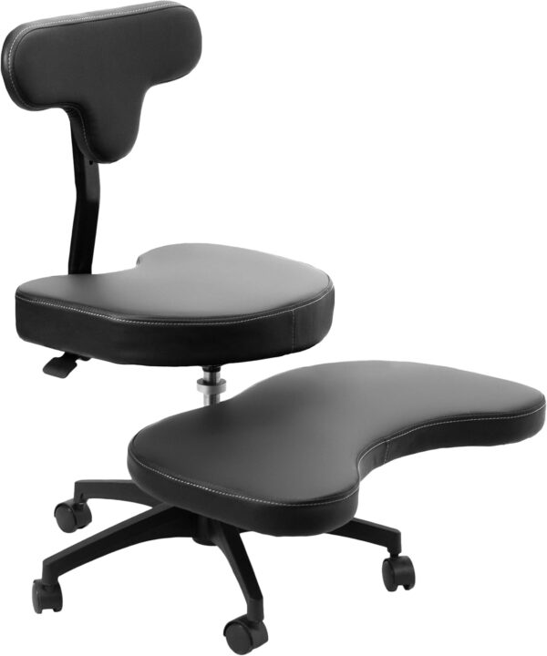 VIVO Cross-Legged Office Chair – Adjustable Height Floor Chair with Back Support for Yoga, Meditation, and ADHD (Black, CHAIR-CL02B-R)