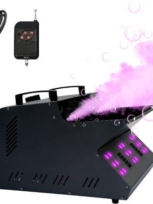 TC-Home 3 IN 1 Stage Fog Bubble Machine with 18 RGB LED light DMX Stage Lighting Fogger Effect w/ 2 Bubble Fans