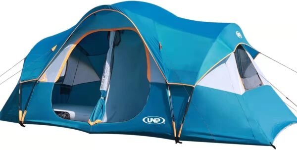 7769cde9ada14a5ea7965df64c320ac7 UNP Camping Tent 10-Person-Family Tents, Parties, Music Festival Tent, Big, Easy Up, 5 Large Mesh Windows, Double Layer, 2 Room, Waterproof, Weather Resistant, 18ft x 9ft x78in