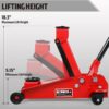 3 Ton Low Profile, Aluminum and Steel Racing Floor Jack with Dual Pistons Quick Lift Pump for Sport Utility Vehicle, Lifting Range 3-15/16" min to 18-5/16" max, Red