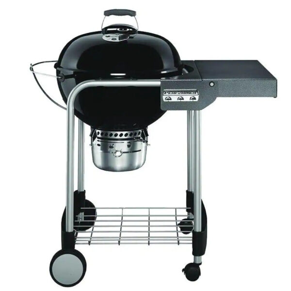 783d5f85511b4aa1a89c341d7e5ca1ae 22 in. Performer Charcoal Grill in Black with Built-In Thermometer and Storage Rack